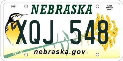 NE license plate XQJ548