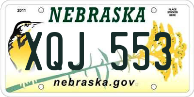 NE license plate XQJ553