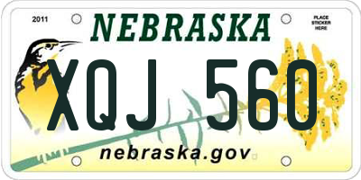 NE license plate XQJ560