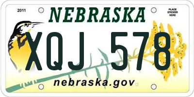 NE license plate XQJ578
