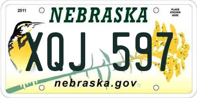 NE license plate XQJ597