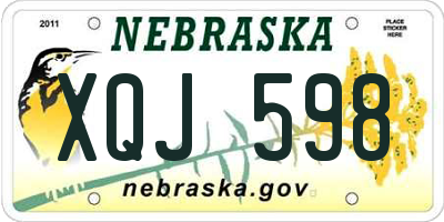 NE license plate XQJ598
