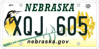 NE license plate XQJ605