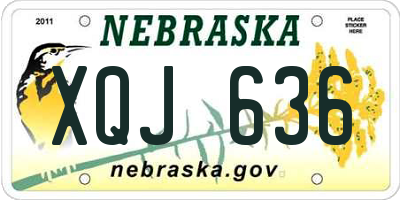 NE license plate XQJ636