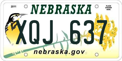NE license plate XQJ637