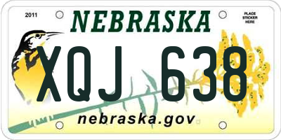 NE license plate XQJ638