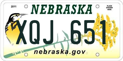 NE license plate XQJ651