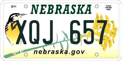 NE license plate XQJ657