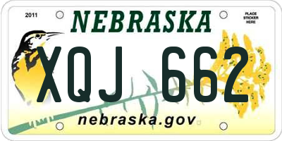 NE license plate XQJ662