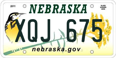 NE license plate XQJ675