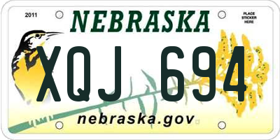 NE license plate XQJ694