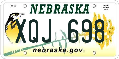 NE license plate XQJ698