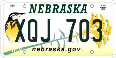 NE license plate XQJ703