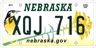 NE license plate XQJ716