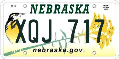 NE license plate XQJ717