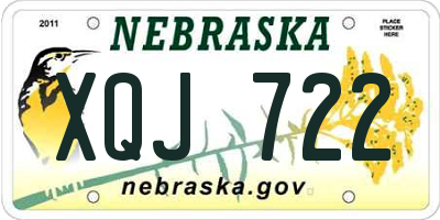 NE license plate XQJ722