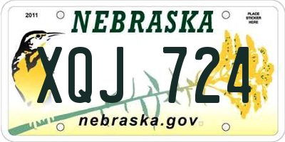NE license plate XQJ724