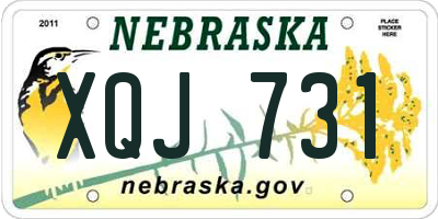 NE license plate XQJ731