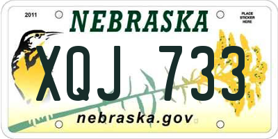 NE license plate XQJ733
