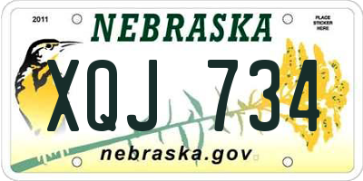 NE license plate XQJ734