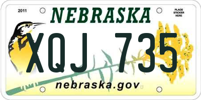 NE license plate XQJ735