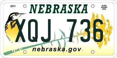 NE license plate XQJ736