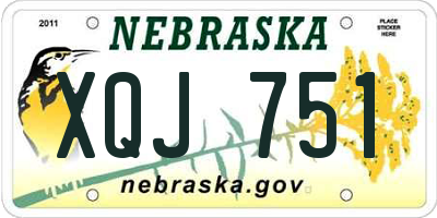NE license plate XQJ751