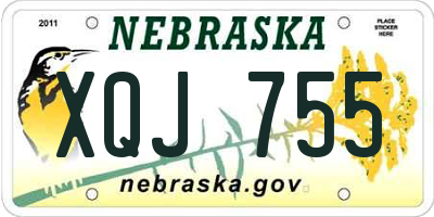 NE license plate XQJ755
