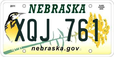 NE license plate XQJ761