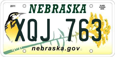 NE license plate XQJ763