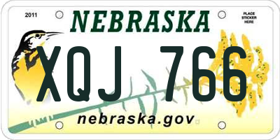 NE license plate XQJ766