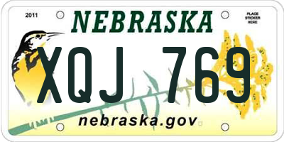 NE license plate XQJ769