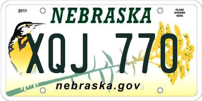NE license plate XQJ770