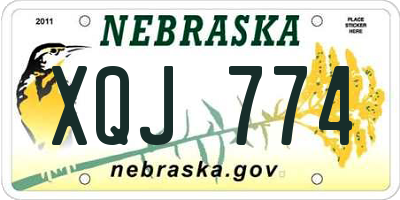 NE license plate XQJ774