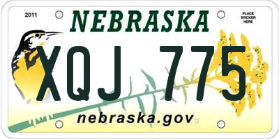 NE license plate XQJ775