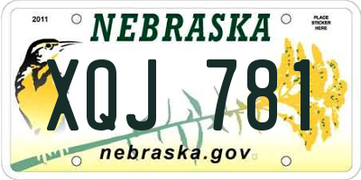 NE license plate XQJ781