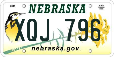 NE license plate XQJ796