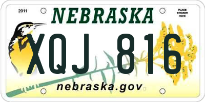NE license plate XQJ816