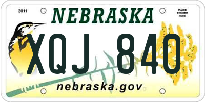 NE license plate XQJ840