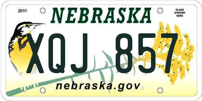 NE license plate XQJ857