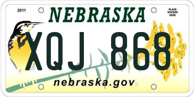 NE license plate XQJ868