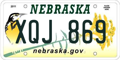 NE license plate XQJ869