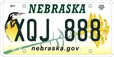 NE license plate XQJ888