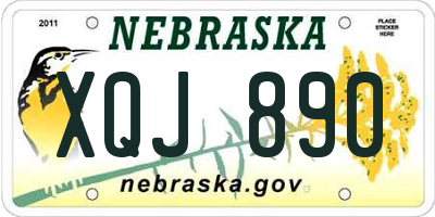 NE license plate XQJ890