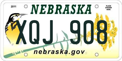 NE license plate XQJ908