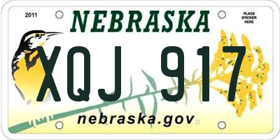 NE license plate XQJ917
