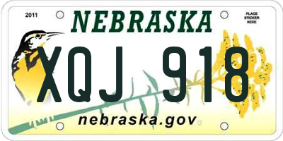 NE license plate XQJ918