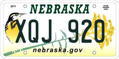 NE license plate XQJ920