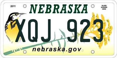 NE license plate XQJ923