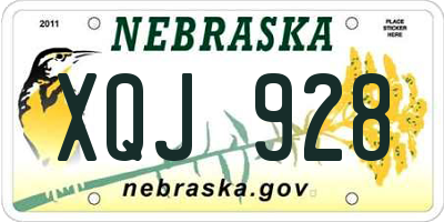 NE license plate XQJ928